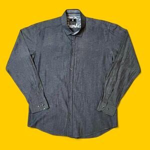 Steel & Jelly Button Down Shirt XL Gray Dot Print Modern Fit